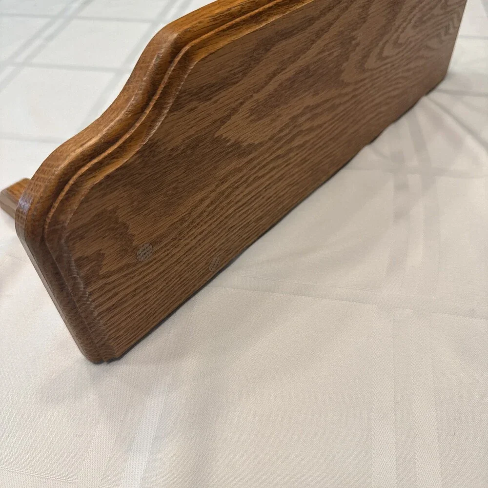 Vintage Solid Oak Hanging Wall Shelf Carved Floral Scroll Appliqué 16” Farmhouse